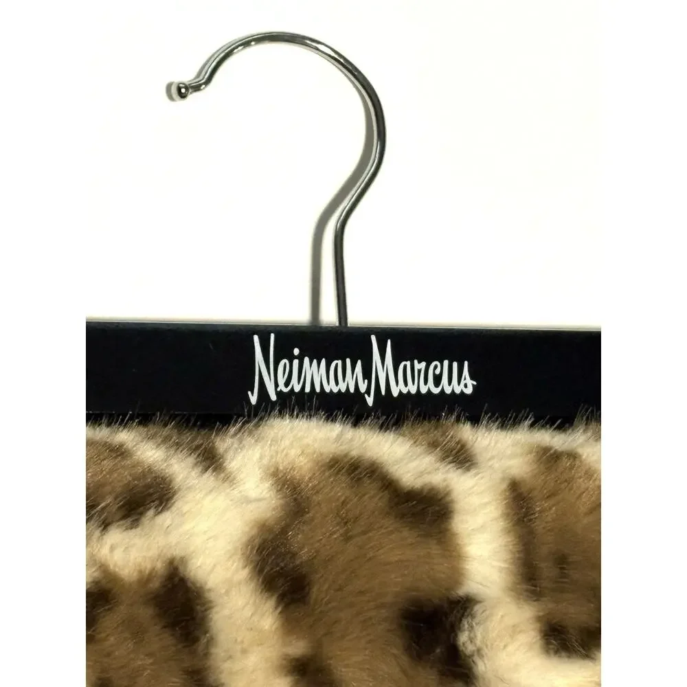 Neiman Marcus Leopard Animal Print Faux Fur Mink Throw Blanket Cheetah 50